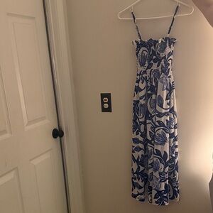 H&M Blue and White Floral Maxi Dress
